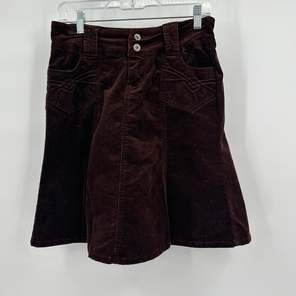 Womens Y2K Preppy Corduroy Mini‎ Skirt Size 5 Earthy Granola Grunge Academia